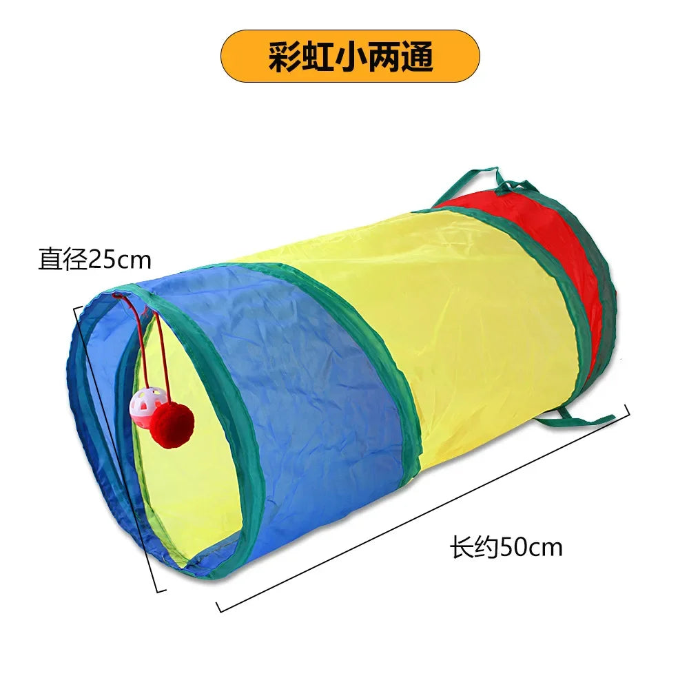 Cat Tunnel Foldable kitty Tunnel Pet Supplies S T Y Cross Pass Play Tunnel Cat Toy Breathable Drill Barrel for Indoor Loud Paper