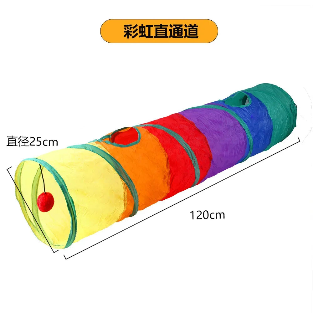 Cat Tunnel Foldable kitty Tunnel Pet Supplies S T Y Cross Pass Play Tunnel Cat Toy Breathable Drill Barrel for Indoor Loud Paper