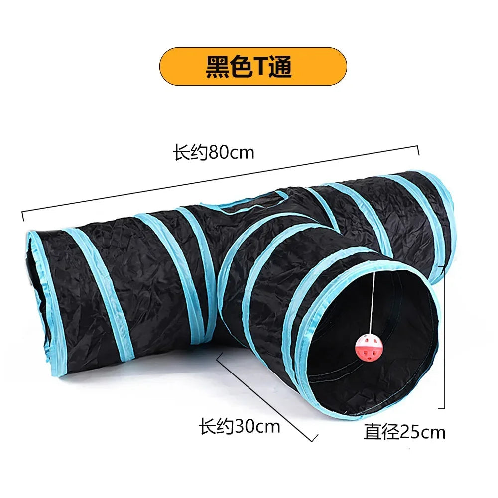 Cat Tunnel Foldable kitty Tunnel Pet Supplies S T Y Cross Pass Play Tunnel Cat Toy Breathable Drill Barrel for Indoor Loud Paper